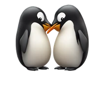 Penguin gives a kiss sticker