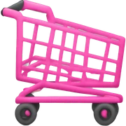 pink shopping cart sticker
