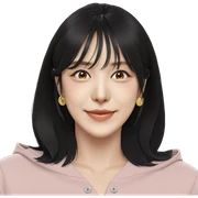 smiling girl with black hair sticker