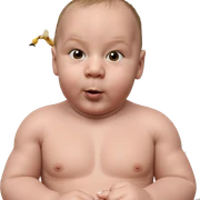 topless male with bird sticker