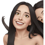 smiling girl with long hair sticker