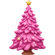 Pink Christmas tree sticker