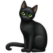 All black cat green eyes with pastis sticker