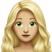 blond long hair girl green eyes sticker