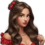girl in red dress sticker