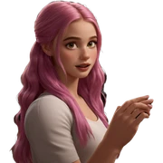 dreamy girl with pink hair sticker