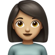 white with girl with dark bangs hair and brown eyes sticker