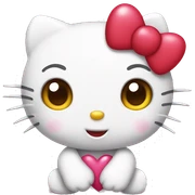 hello kitty with heart sticker