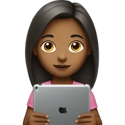 Small girl with ipad  sticker