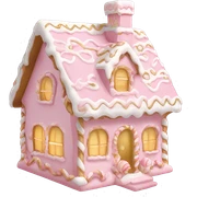 light pink and gold and white gingerbread house sticker