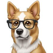 dog white whith glasses sticker