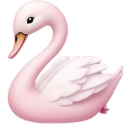 Pastel pink swan with light pink bow sticker