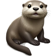 Otter with a rock sticker