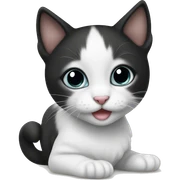 Black and white baby cat sticker