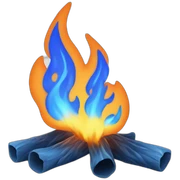 Blue spread flame, just blue color sticker