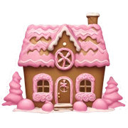 aesthetic pink gingerbread house sticker
