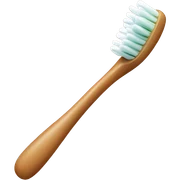 Brown wooden toothbrush sticker