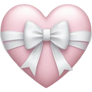 Pastel pink heart with white bow sticker