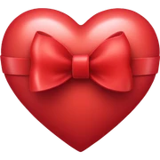 Red heart with a bow  sticker