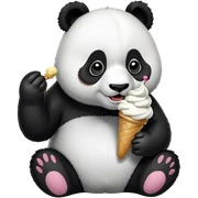 Panda eating ice cream sticker