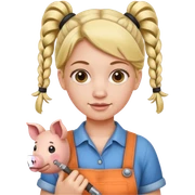 Handy woman with pig tailes sticker