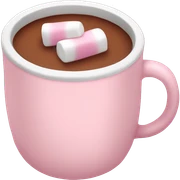 Light Pink mug of hot chocolate with marshmallows  sticker
