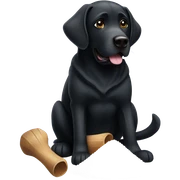 black lab with pile of salt sticker