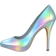 Pale holographic high heel sticker