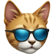 Cat with sunglasses sticker