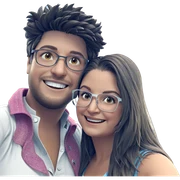 smiling couple in nature sticker