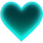 Neon Aqua heart sticker