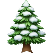 a pine tree with snow sticker