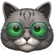 Cat with sunglasses sticker