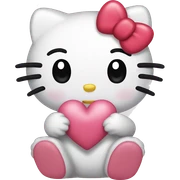hello kitty with heart sticker