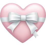 Pastel pink heart with white bow sticker