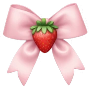 pale pink bow with strawberry in the middle sticker
