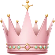 White and pastel pink crown sticker