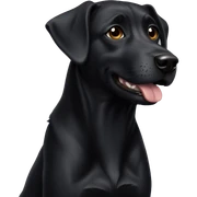 Black dog sticker