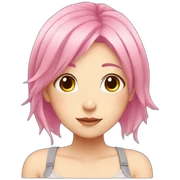 Anime girl with pink hair sticker