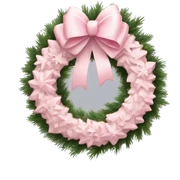 pretty light pink christmas wreath sticker