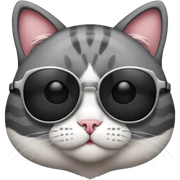 Cat with sunglasses sticker
