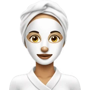 Lady with face mask spa beauty full face relaxing sticker