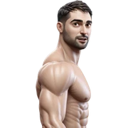 muscular male portrait in focus sticker
