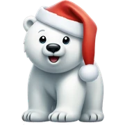 Polar bear with Santa hat sticker