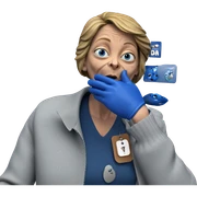 mysterious figure with blue gloves sticker