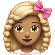 Light skin girl with a pink bow  sticker