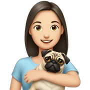 pug with girl  sticker