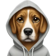 Dog wearing a hoodie sticker