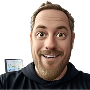 smiling boy with beard portrait sticker