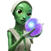 Goddess mantis holding glowing healing orb sticker
